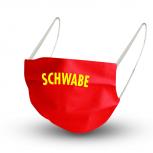 Design Maske in ROT aus Baumwolle mit zertifiziertem Innenvlies - SCHWABE - 15797 + Gratiszugabe
