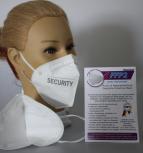 1 FFP2 Maske Dt. Herstellung in Weiß mit Schriftzug - SECURITY - 15811/2