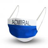 Baumwollmaske mit zertifiziertem Innenvlies - Blau-Weiß mit Print ADMIRAL - 15843 + Gratiszugabe