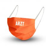 Textil Design Maske mit zertifizierten Innenvlies - ARZT - 15870 ORANGE + Gratiszugabe