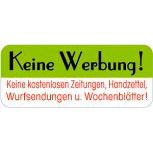 PVC Aufkleber für Briefkasten Briefkästen - KEINE WERBUNG - 302081 - Gr. ca. 48 x 20 mm