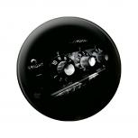Magnetbutton rund mit Motiv - ASTRO AMP - Gr. ca. 5,7cm - 16612 - Küchenmagnet - aus der Kollektion ROCK YOU©