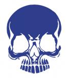 Aufkleber Wandapplikation - Totenkopf Zähne - AP1702 - blau / 30cm