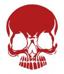 Aufkleber Wandapplikation - Totenkopf Zähne - AP1702 - rot / 12cm