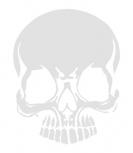 Aufkleber Wandapplikation - Totenkopf Zähne - AP1702 - silber / 25cm