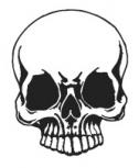 Aufkleber Applikation - Totenkopf Skull Schädel - AP1705 schwarz / 30cm
