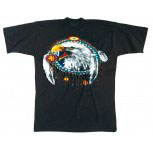 T-Shirt mit Print - Adler Indianerschmuck - 10611 schwarz - Gr. XXL