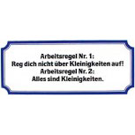 PVC Aufkleber Fun Auto-Applikation Spass-Motive und Sprüche - Arbeitsregel... - 303356 - Gr. ca. 17 x 8 cm