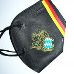 1 FFP2 Maske in Schwarz Deutsche Herstellung - Bayern Wappen Deutschland - 19602