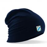 Longbeanie Slouch-Beanie Sommerbeanie mit Textildruck Wappen - BAYERN blau-weiß Rauten - SB55014