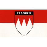 (301416) PVC-Aufkleber "FRANKEN Flagge" NEU Gr. ca. 12 x 8cm (301416) Klebe Emblem Wappen
