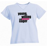 T-Shirt unisex mit Aufdruck - YOUNG WILLING AND EAGER - 09373 - Gr. S