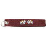 Filz-Schlüsselanhänger mit Stick Kühe Gr. ca. 17x3cm 14169 braun