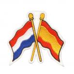 Aufnäher Länderflaggen Niederlande + Spanien Gr. ca. 8,5 x 8 cm  20573
