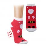 Socken 2er Bündel mit Motiv - Nikolaus Weihnachtsmann ABS-Socken - Gr. 36-42 - 56900