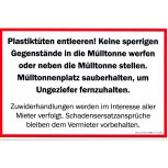 Hinweisschild - MÜLLTONNE MÜLLTONNENPLATZ SAUBER HALTEN - 308565 - 30 x 20 cm