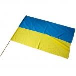 Stockfahne - UKRAINE - Gr. ca. 150 x 100cm - 24414 - Länderfahne mit Holzstock Flagge