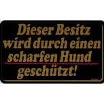 Schild - SCHARFER HUND WACHT schwarz - 308496 - Gr. 25 x 15 cm