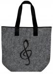 Filztasche mit Einstickung - Notenschlüssel clef - 26042 Shoppertasche Gr. ca. 46,5cm x 39,5cm