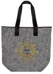 Filztasche mit Einstickung - gelbe Sonne Sun - 26073 Shoppertasche Gr. ca. 46,5cm x 39,5cm
