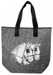Filztasche mit Einstickung - 2 weiße Pferde white Horses - 26101 Shoppertasche Gr. ca. 46,5cm x 39,5cm
