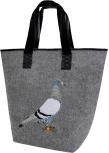 Filztasche mit großer Einstickung - Taube - 26161 Shopper Bag