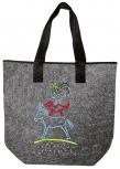 Filztasche mit Einstickung - Bremer Stadtmusikanten Motiv 1 - 26225 Shoppertasche Gr. ca. 46,5cm x 39,5cm