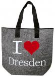 Filztasche mit Einstickung - I Love Dresden - 26238 Shoppertasche Gr. ca. 46,5cm x 39,5cm
