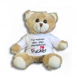 Teddybär mit T-Shirt - für meinen aller aller allerliebsten Trucker Gr. ca. 26 cm - 27010 hellbraun