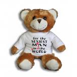 Teddybär mit Shirt  - for the sexiest Man in the World - Größe ca 26cm - 27180 dunkelbraun