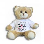 Teddybär mit Shirt  - for the sexiest Man in the World - Größe ca 26cm - 27180 hellbraun