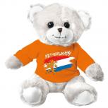 Teddybär weiß mit Shirt - Länderflagge Niederlande - 27194 Gr. ca. 26cm