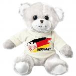Teddybär weiß mit Shirt - Länderflagge Deutschland - 27241 Gr. ca. 26cm