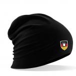 Longbeanie Slouch-Beanie Sommerbeanie mit Textildruck Wappen - DEUTSCHLAND - SB55037 schwarz