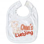 Baby-Lätzchen mit Druckmotiv -Omas Liebling - 08402 weiß