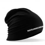 Longbeanie Slouch-Beanie Sommerbeanie mit Textildruck - BAUSTELLENABSICHERUNG - SB55011 schwarz