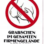 Spaß-Schild - Grabschen im ... Firmengelände verboten - 308982 - 15cm x 25cm