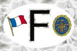 Alu-Qualitätsaufkleber oval - F = Frankreich Wappen Fahne - 301154 - Gr. ca. 102 x 66 mm