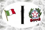 Alu-Qualitätsaufkleber oval - I = Italien Wappen Fahne - 301156 - Gr. ca. 102 x 66 mm