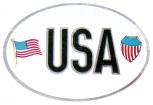 Alu-Qualitätsaufkleber oval - USA Wappen Fahne - 301168 - Gr. ca. 102 x 66 mm