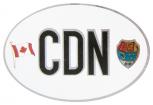 Alu-Qualitätsaufkleber oval - CDN = Kanada Wappen Fahne - 301169 - Gr. ca. 102 x 66 mm