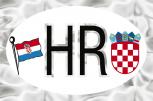 Alu-Qualitätsaufkleber oval - HR = Kroatien Wappen Fahne – 301170/4 - Gr. ca. 102 x 66 mm