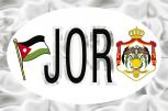 Alu-Qualitätsaufkleber oval - JOR = JORDANIEN - Wappen Fahne – 301171/9 - Gr. ca. 102 x 66 mm