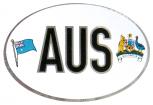 Alu-Qualitätsaufkleber oval - AUS = Australien Wappen Fahne – 301171 - Gr. ca. 102 x 66 mm