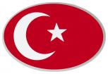 Alu-Qualitätsaufkleber oval - Türkei Fahne – 301172 - Gr. ca. 102 x 66 mm