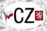 Auto-Aufkleber "CZ = TSCHECHIEN" NEU Gr. ca. 10 x 6,5cm (301177) Stick Emblem - Autokennzeichen Wappen Landeszeichen Flagge