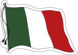 Aufkleber Autoaufkleber Länderfahne wehend - Italy - Italien - 301232 - Gr. ca. 95mm x 70mm