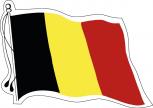 Aufkleber wehende Flagge - BELGIEN - 301252 - Gr. ca. 95 x 70 mm