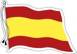Aufkleber Länderfahne Flagge wehend- Spanien Spain - 301292 - Gr. ca. 95 x 70 mm