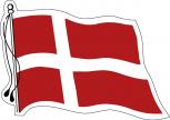 Aufkleber Länderfahne wehend - Denmark Dänemark -  301332 - Gr. ca. 95mm x 70mm